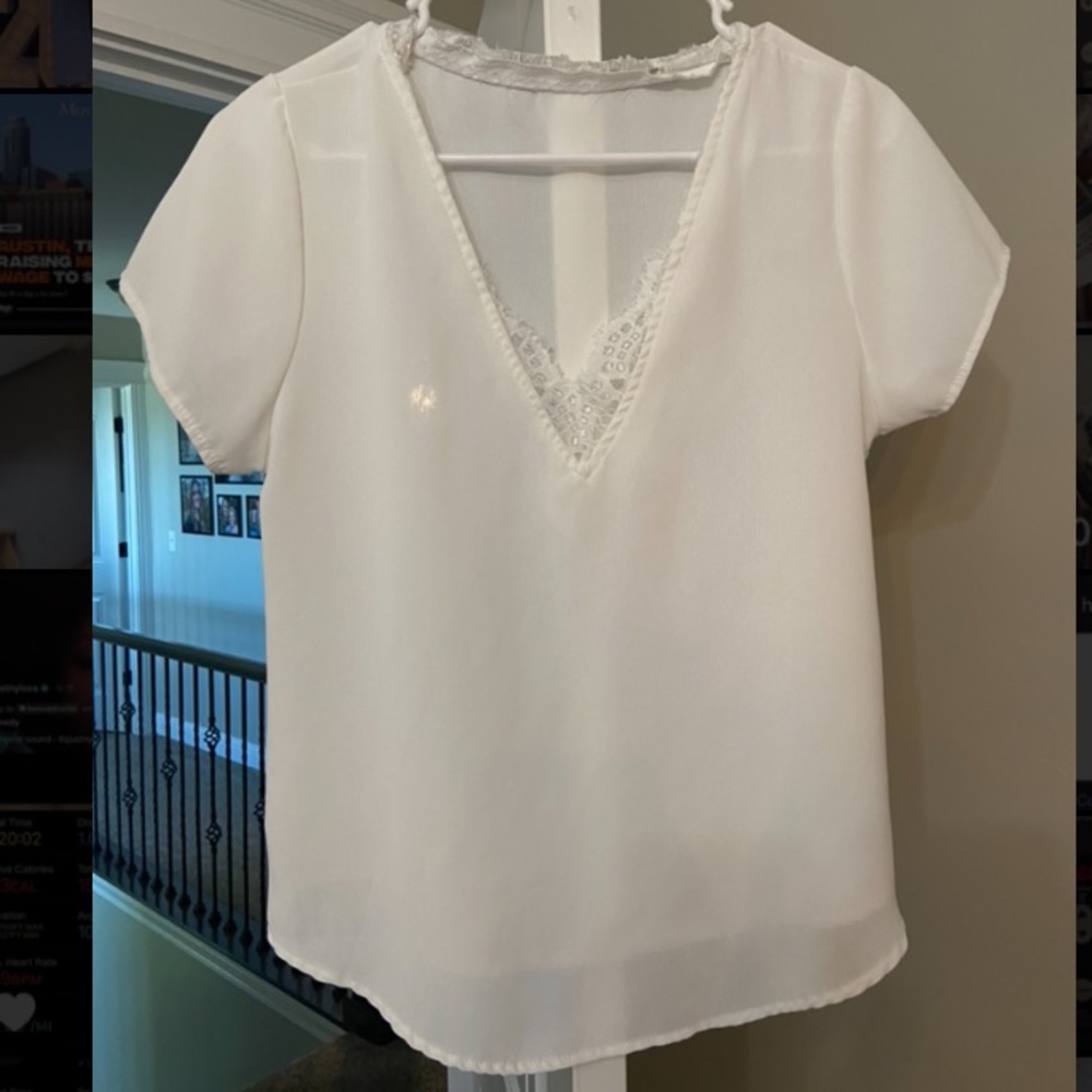 Lace v-neck blouse